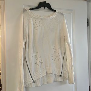 Express white/ cream winter sweater